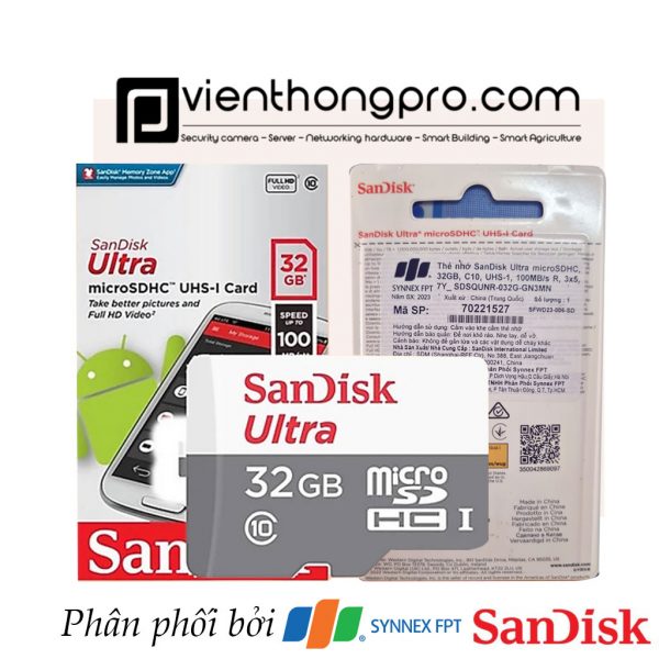 Thẻ nhớ sandisk 32gb chính hãng FPT- phân phối bởi Viễn Thông Pro - Hình ảnh 3