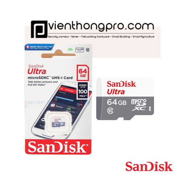 Thẻ nhớ Sandisk 64gb chính hãng FPT - phân phối bởi Viễn Thông Pro - Hình ảnh 3