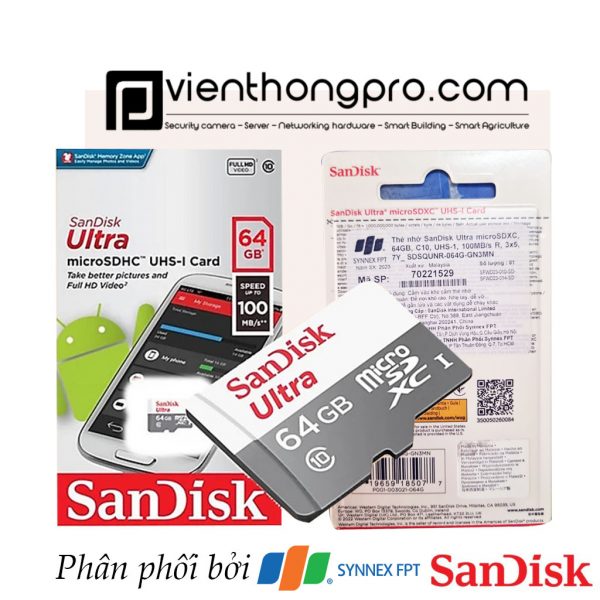 Thẻ nhớ Sandisk 64gb chính hãng FPT - phân phối bởi Viễn Thông Pro - Hình ảnh 4